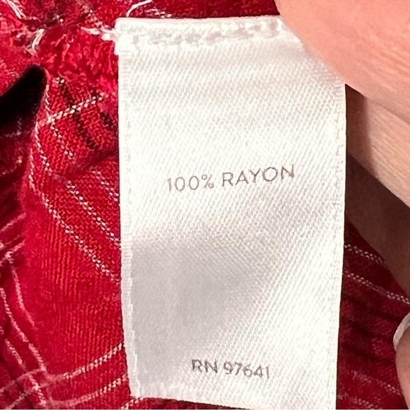 J Jill Womens 2X Red Plaid Button Up Tunic Top Long Sleeve Shirt Pockets - Picture 4 of 9